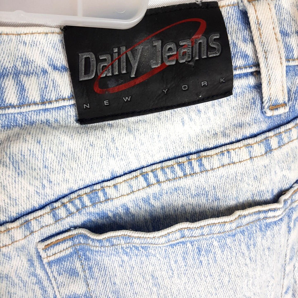 Vtg 90s Y2K Acid Wash Side Laced Jean Size 13 Daily Jeans High Rise Blue Skinny - Picture 7 of 16